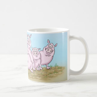 Gulliga Piglets och fjärilsmugg Kaffemugg