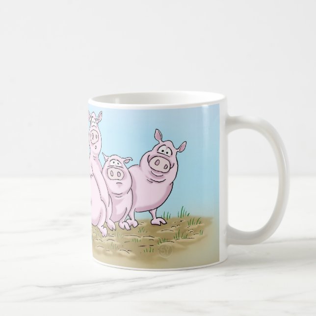 Gulliga Piglets och fjärilsmugg Kaffemugg (Höger)