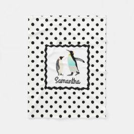 Gulliga pingvin, B&W-polka dots, personifierar Fleecefilt