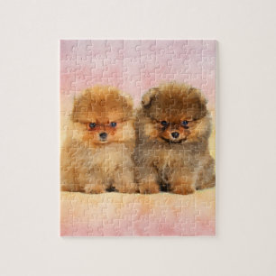Gulliga Pomeranian tyska Spitzvalpar Pussel