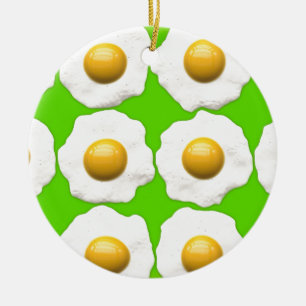 Gulliga popkonstägg på limefrukt görar grön julgransprydnad keramik
