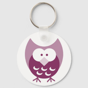 Gulliga purpurfärgade Hootie Keychain Nyckelring