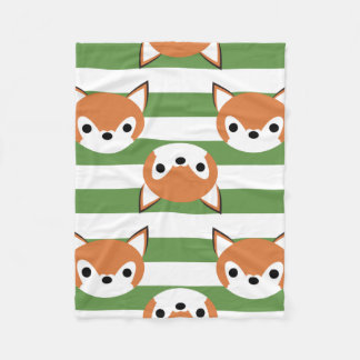 Gulliga rävar & gröntrandar fleecefilt