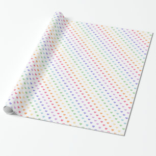Gulliga regnbågehjärtor presentpapper