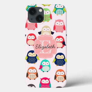 Gulliga Retro Monogrammed Litte ugglor