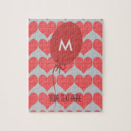 Gulliga röda ballonghjärtor pussel