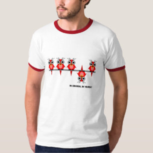 gulliga röda fåglar tee