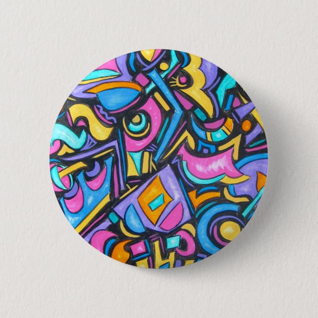 Gulliga roliga skraj färgrika djärva nyckfulla knapp (Framsida)