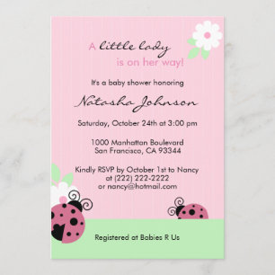 Gulliga rosa inbjudan för baby shower för