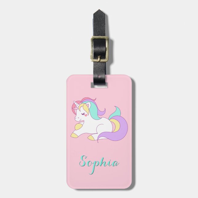 Gulliga rosor för Unicorn flickaktigt Bagagebricka (Vertikal Framsida)