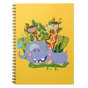 Gulliga Safaridjur Anteckningsbok Med Spiral