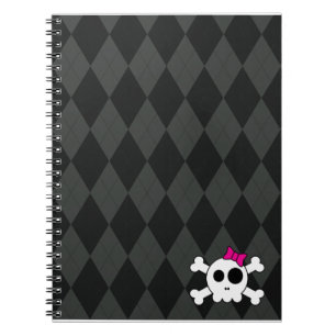 Gulliga Skully och Argyle Anteckningsbok Med Spiral