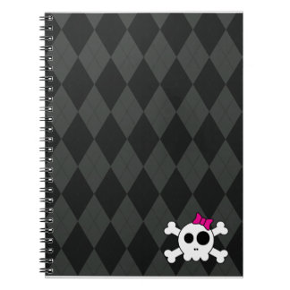 Gulliga Skully och Argyle Anteckningsbok Med Spiral