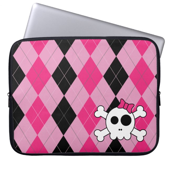 Gulliga Skully och Argyle Laptop Sleeve (Framsidan)