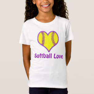 Gulliga softballskjortor för anpassade för flick tee shirt