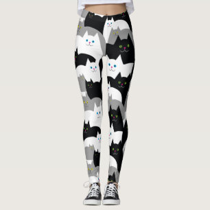 Gulliga svartvita kattungar leggings