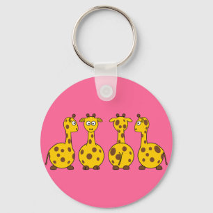 Gulliga tecknadgiraff Keychain Nyckelring