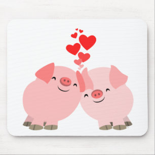 Gulliga tecknadgrisar förälskade Mousepad Musmatta