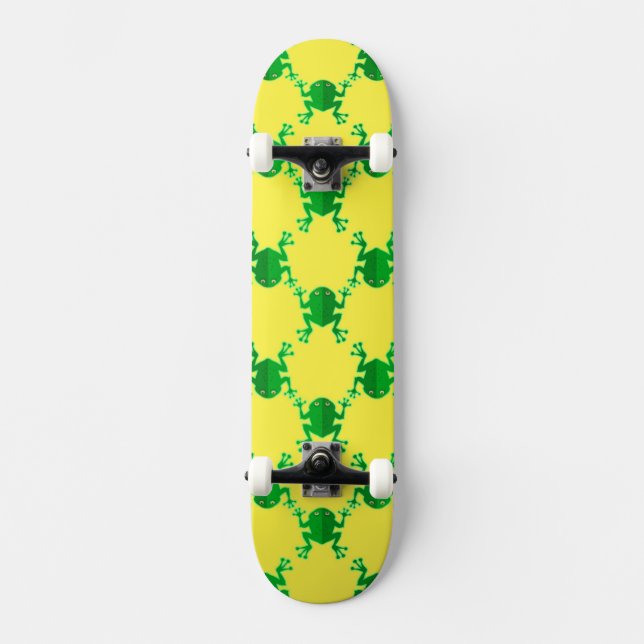 Gulliga tecknadgrodor skateboard bräda 20,5 cm (Framsida)