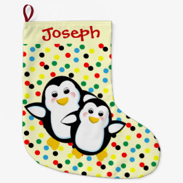 Gulliga tecknadpingvin för ungar stor julstrumpa