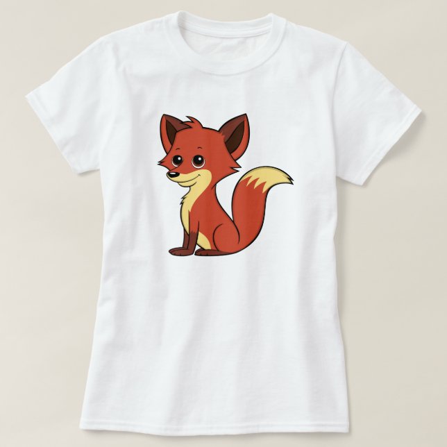 Gulliga tecknadrävkvinna T-tröja Tee Shirt (Design framsida)