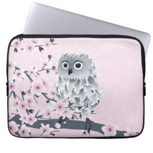 Gulliga ugglarosagrått laptop sleeve