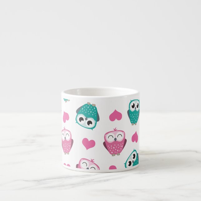 Gulliga ugglor & hjärtaExpresso mugg Espressomugg (Framsidan)
