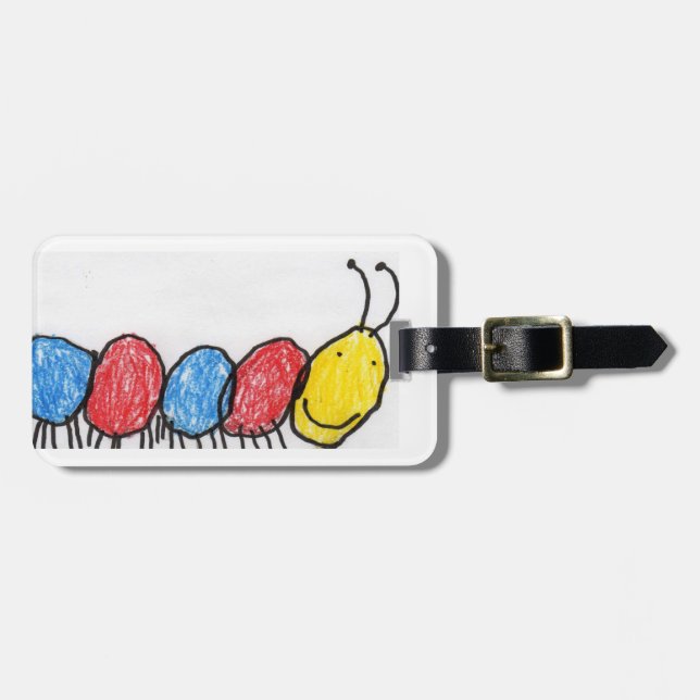 Gulliga ungar Caterpillar Bagagebricka (Horisontell Framsida)