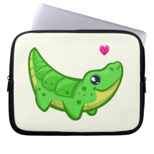 Gulliga ungar för tecknad för krokodilkärlekkaw laptop sleeve