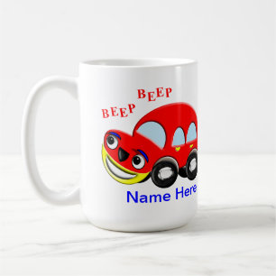 Gulliga ungar tecknad sombilen att sända ut en kaffemugg