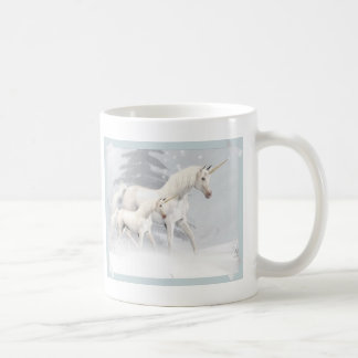 Gulliga Unicorns i snö 1 Kaffemugg