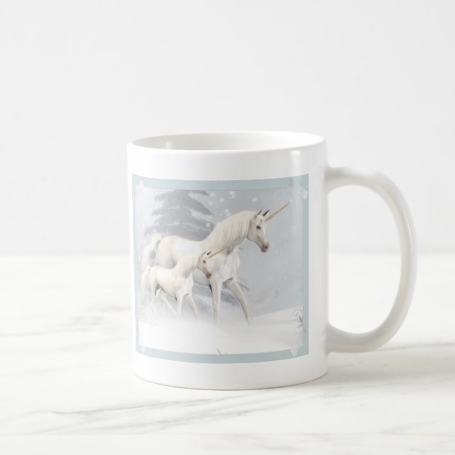Gulliga Unicorns i snö 1 Kaffemugg (Höger)