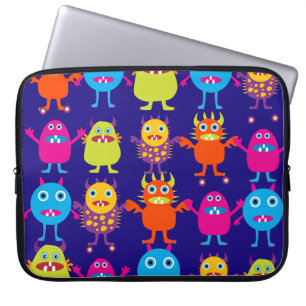 Gulliga varelser för roligt gigantiskt party på laptop sleeve