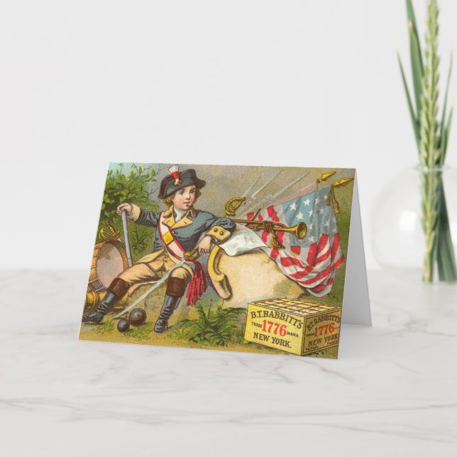 Gulliga vintageindependence daykort kort (Framsida)