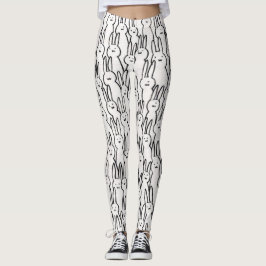 Gulliga vitkaniner leggings
