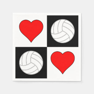 Gulliga volleybollar & servetter för