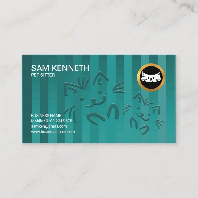 Gulliga vovvar korsar Cyan älsklings- barnvakt Visitkort (Framsida)