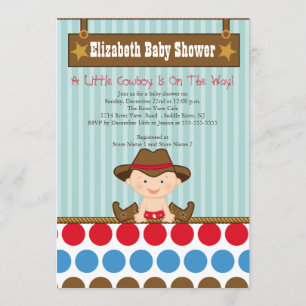 Gulliga westerna lite Cowboybaby Inbjudningar