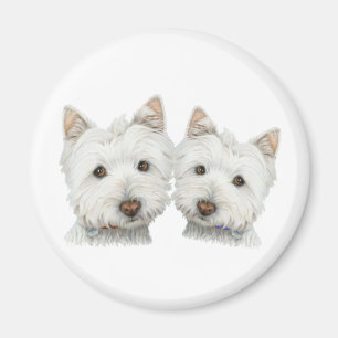 Gulliga Westie hundar Magnet