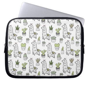 Gulligt alpaca- & kaktusmönster laptop fodral