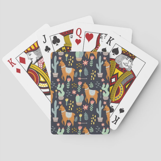 Gulligt Alpacasmönster Casinokort (Baksidan)