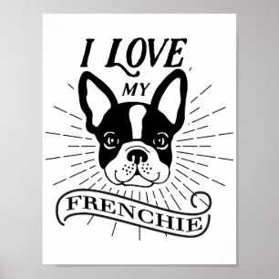 Gulligt älskar jag min Frenchie affisch