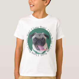 Gulligt älskar jag mopshund design t-shirt