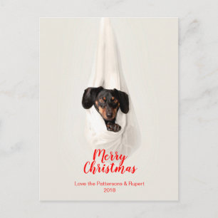 Gulligt älsklings- foto för jul för familjvalphund helg vykort