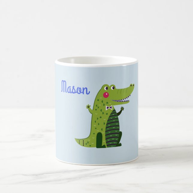 Gulligt anpassningsbarnamn för alligator kaffemugg (Center)