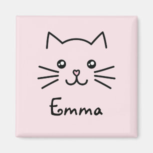 Gulligt ansikte för Kawaii kattungekatt med den Magnet