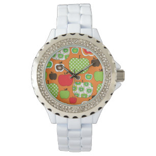 Gulligt äppleillustrationmönster armbandsur