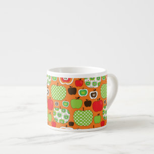 Gulligt äppleillustrationmönster espressomugg