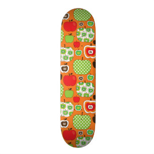 Gulligt äppleillustrationmönster mini skateboard bräda 18,5 cm