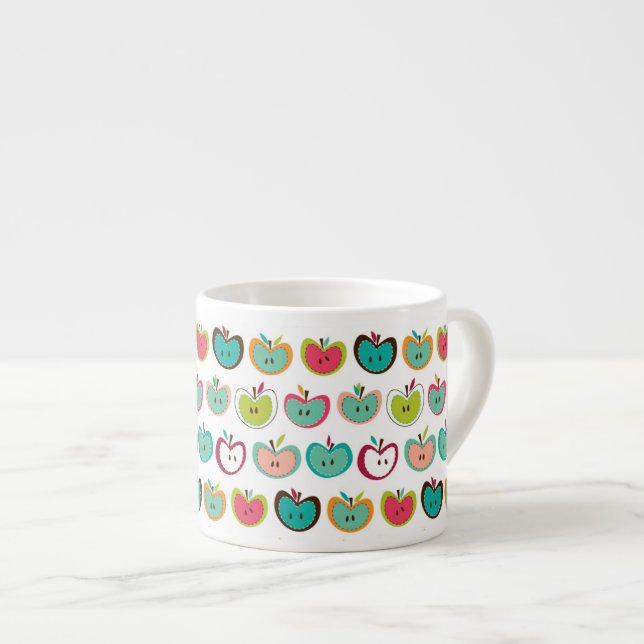 Gulligt äpplemönster espressomugg (Framsida höger)